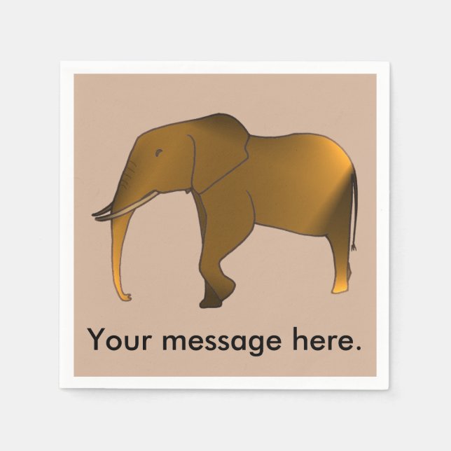 Fun Modern Your message Elephant Napkins (Front)