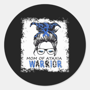 Fun Mom Of Ataxia Warrior Classic Round Sticker
