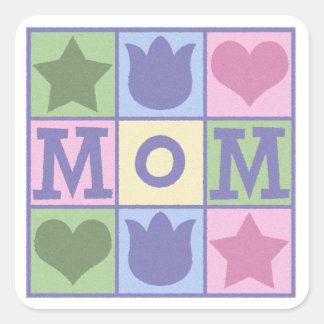 Fun Mom Quilt Squares Mother's Day Square Sticker