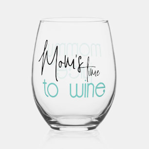Fun Mommy Juice Mom's Time to Wine Stemless Wine Glass