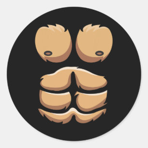 Fun Monkey Gorilla Chest Costume Halloween Classic Round Sticker