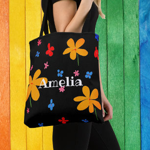 Fun Monogram Giant Yellow Buttercup Tote Bag