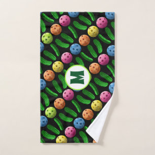 Fun Monogram Pickleball Sweat Towel