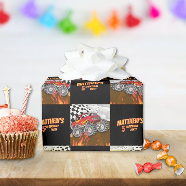 Fun Monster Truck Birthday Wrapping Paper (Creator Uploaded)