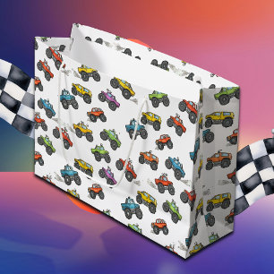 Fun Monster Trucks Birthday Large Gift Bag