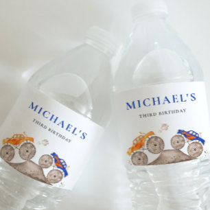 Fun Monster Trucks Water Bottle Label