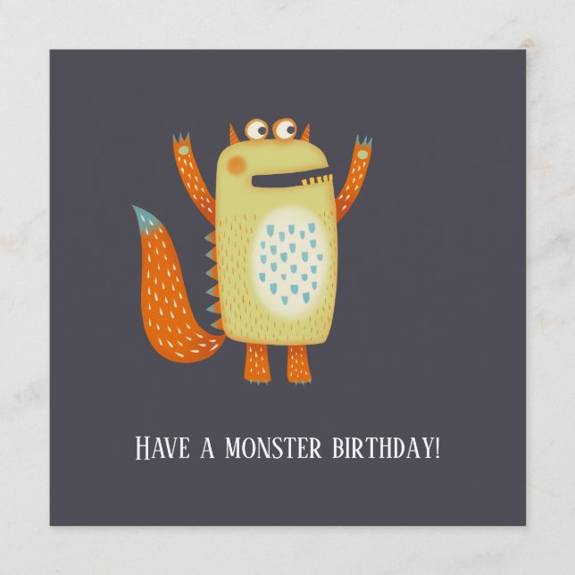 Fun Monsters Birthday Card (Front)