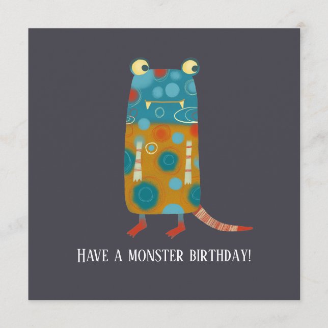 Fun Monsters Birthday Card (Front)