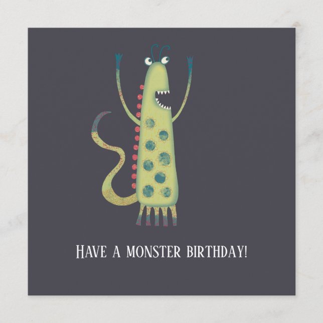 Fun Monsters Birthday Card (Front)