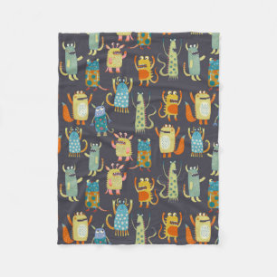 Fun Monsters Pattern Fleece Blanket