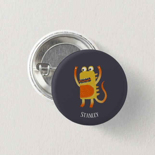 Fun Monsters Personalized 1 Inch Round Button (Front & Back)