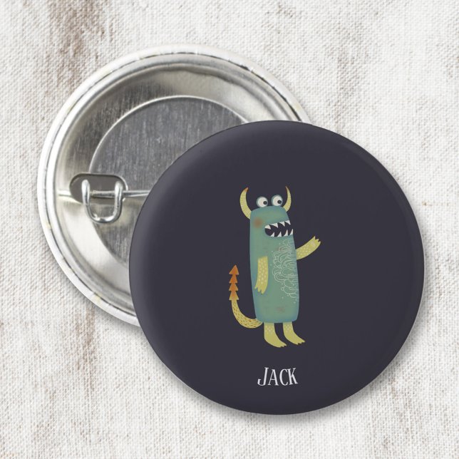 Fun Monsters Personalized 1 Inch Round Button (Creator Uploaded)