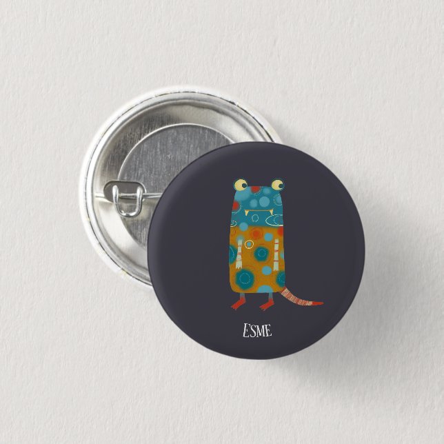 Fun Monsters Personalized 1 Inch Round Button (Front & Back)