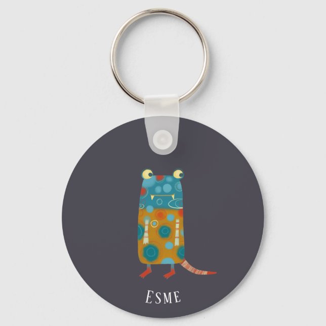 Fun Monsters Personalized Keychain (Front)