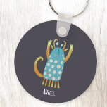 Fun Monsters Personalized Keychain<br><div class="desc">One of a family of adorable monsters.  Change the name to personalize. Original art by Nic Squirrell.</div>