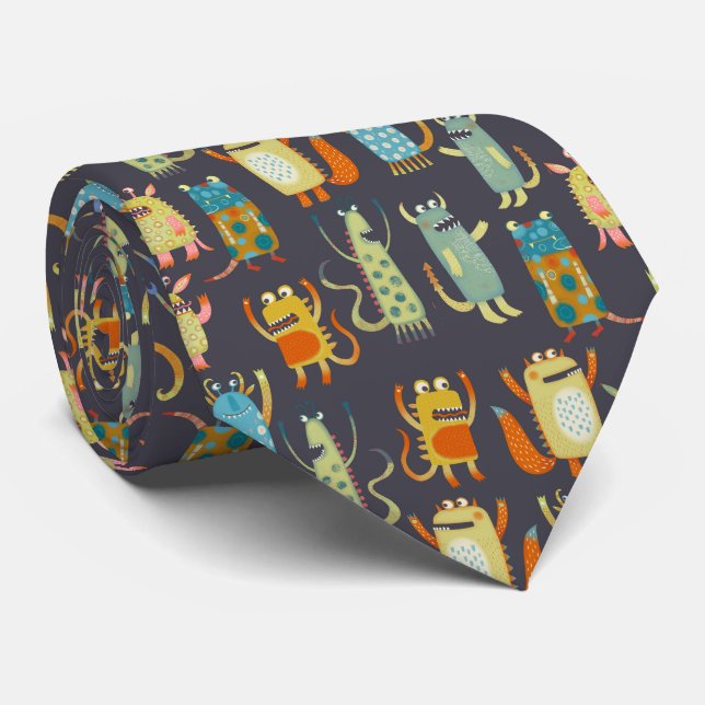 Fun Monsters Tie (Rolled)