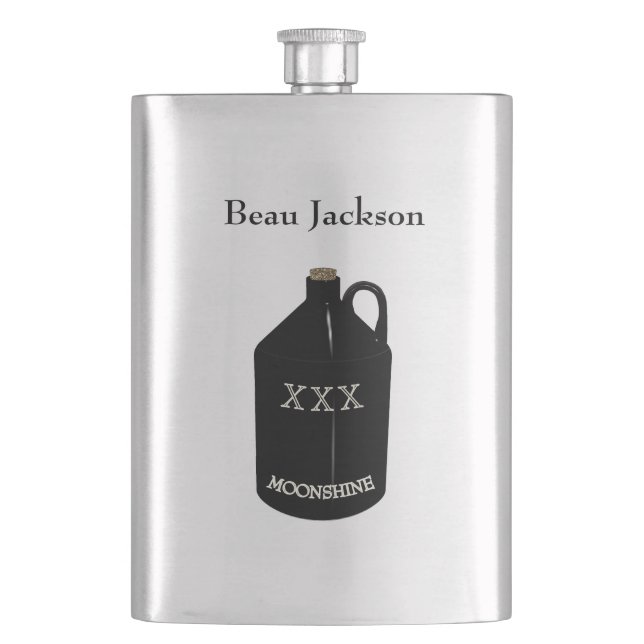Fun Moonshine Beer Whiskey Drinking Flasks (Front)