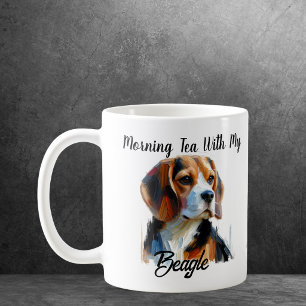 Fun Morning Tea Beagle Brown/White Coffee Mug