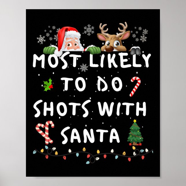 Fun Most Likely To Funny Story Christmas Pyjamas F Poster (Front)