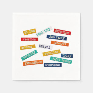 Fun Motivational Vacation Travel Words Napkin