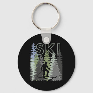 Fun Mountain Adventure Ski Squad Winter Sport Ski Keychain