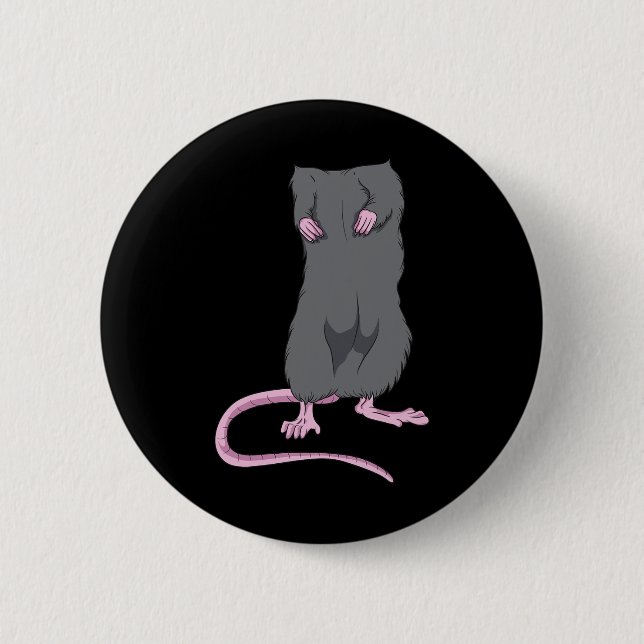 Fun Mouse Headless Halloween Rat Body Easy Costume 2 Inch Round Button (Front)