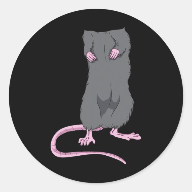 Fun Mouse Headless Halloween Rat Body Easy Costume Classic Round Sticker (Front)