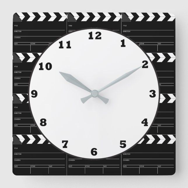 Fun Movie clapboard pattern theatre clock (Front)