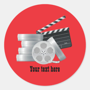 Fun movie lovers add text  classic round sticker