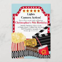 Fun Movie Nuit Anniversaire Fête Invitations