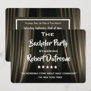 Fun Movie Parody Bachelor Party Invitation