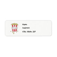 Fun Movie Theatre Popcorn in Bucket Address Labels