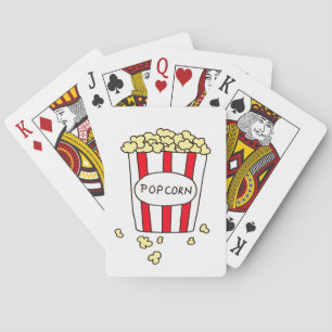 Fun Movie Theatre Popcorn in Red White Bucket Playing Cards