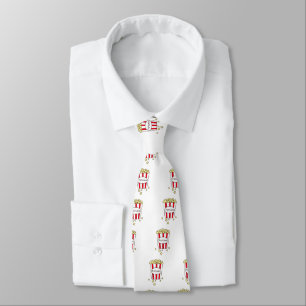Fun Movie Theatre Popcorn in Red White Bucket Tie