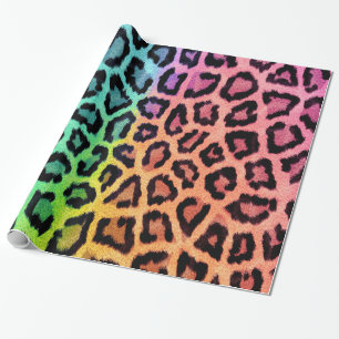 Fun Multi Coloured Leopard Print Wrapping Paper