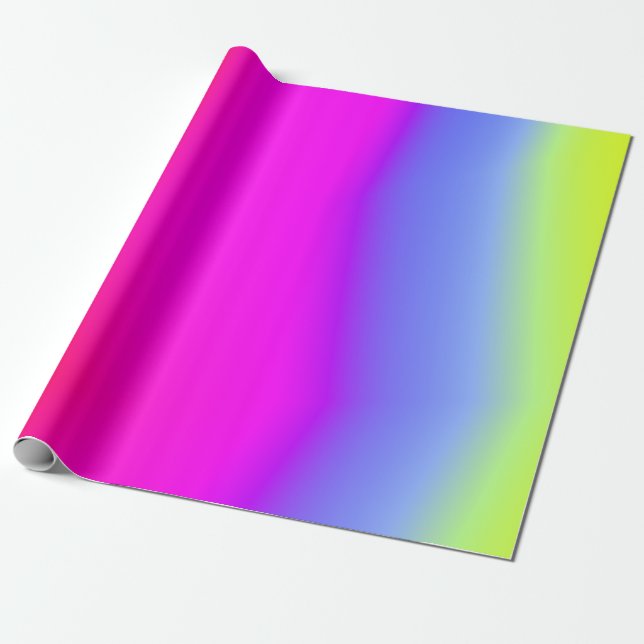 Fun Multicolored Rainbow-Like Pattern Wrapping Paper (Unrolled)