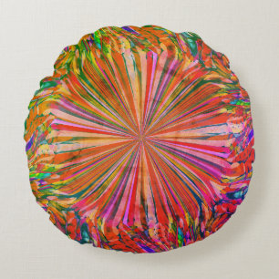 Fun Multicolour Rainbow Art by Heva Weva  Round Pillow