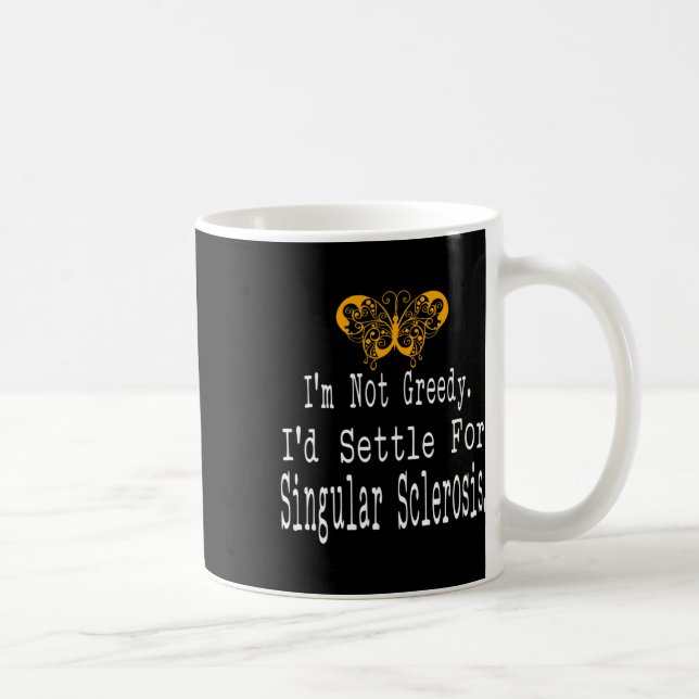 Fun Multiple Sclerosis Awareness Butterfly Support Coffee Mug (Right)