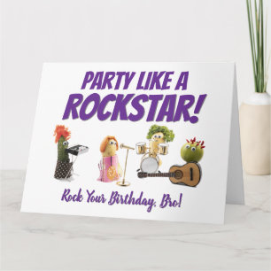 Fun music birthday card brother food funny vege
