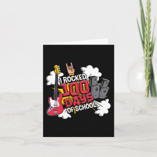 Fun Music Guitar I Rocked 100 Days Of School Card