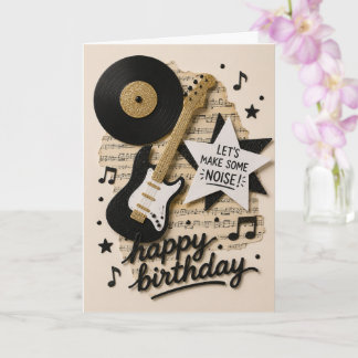 Fun Music-Themed Birthday Greeting for All Ages Card