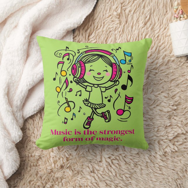 Fun Musical Graphic Tee Throw Pillow (Blanket)