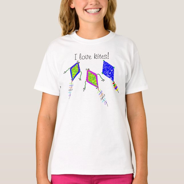 Fun Musical Notes Crescent Moons Kite T-Shirt (Front)