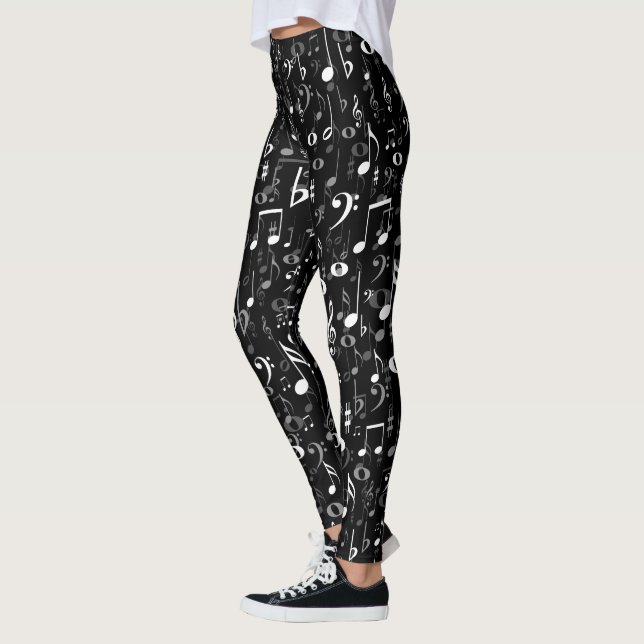 Fun Musical Notes Random Pattern Leggings (Left)