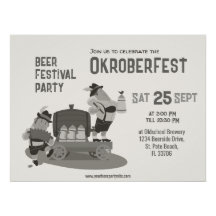 fun Musician Bavarian invite to Oktoberfest Sign