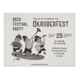 fun Musician Bavarian invite to Oktoberfest Sign