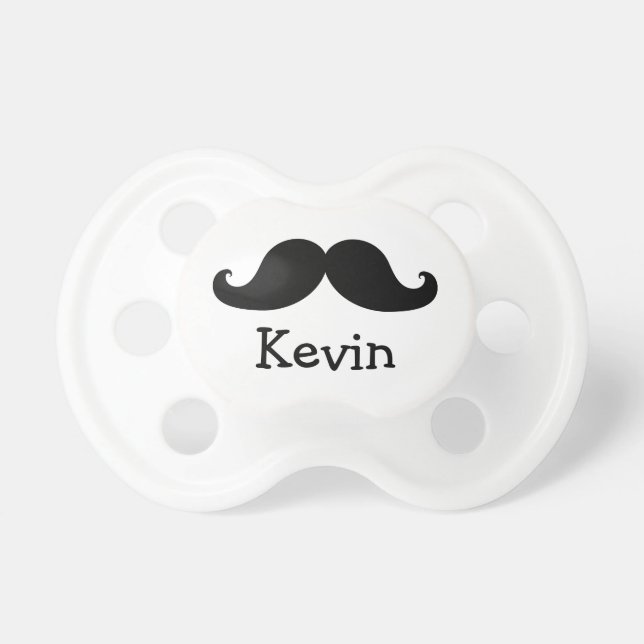 FUN MUSTACHE PACIFIER, YOUR NAME PACIFIER (Front)