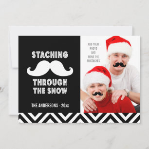 FUN MUSTACHE PHOTO HOLIDAY GREETING   Chevron
