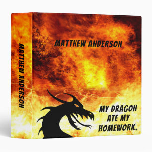 Fun “My Dragon Ate My Homework" School Binder