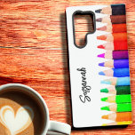 Fun Name Colour Pencils In Watercolor Custom iPhon Samsung Galaxy Case<br><div class="desc">This fun phone case features a column of colour pencils in watercolor along the right edge. Personalize the text field with a name,  remove the text or edit using the design tool to select a font.</div>